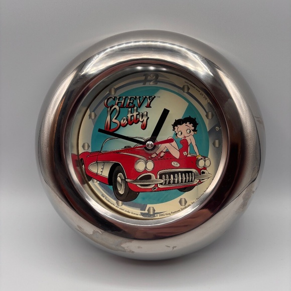 Vintage Betty Boop Chevy Betty Retro Car Collectible Quartz 7" Clock - Picture 1 of 13